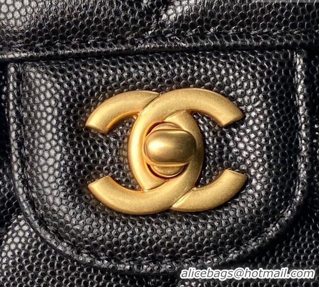 Buy Fashionable Chanel Grained Calfskin Small Flap bag with Top handle AS6262 Black 2024