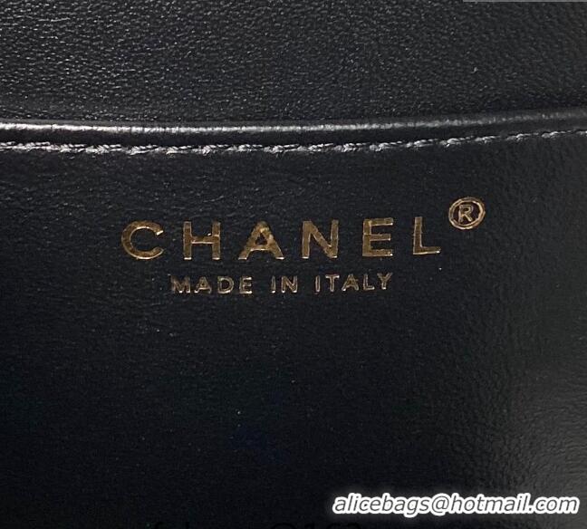 Shop Best Chanel Grained Calfskin Flap bag with Top Handle Bag AS6261 Black 2024