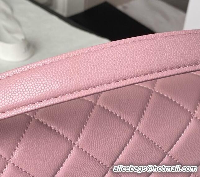 Buy Discount Chanel Grained Calfskin Flap bag with Top handle AS6261 Pink 2024