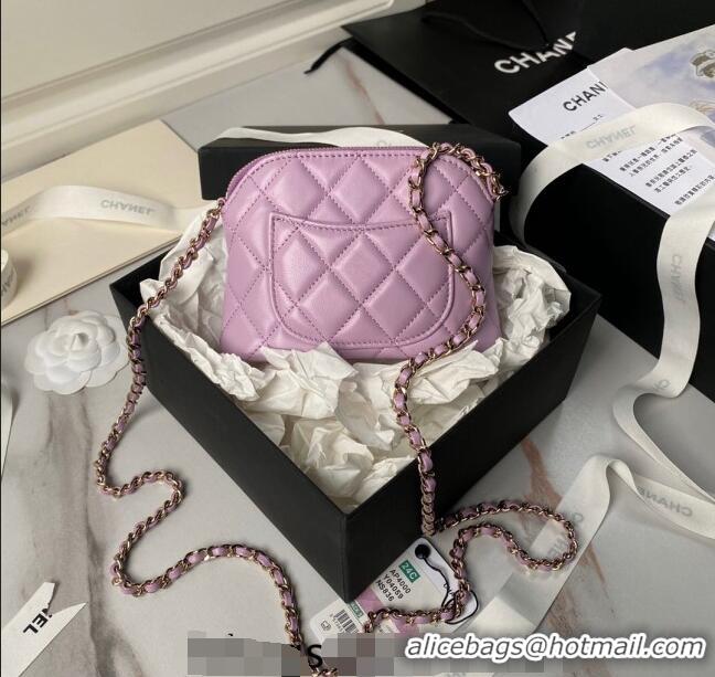 Promotional Chanel Lambskin Clutch with Chain AP4000 Purple 2024