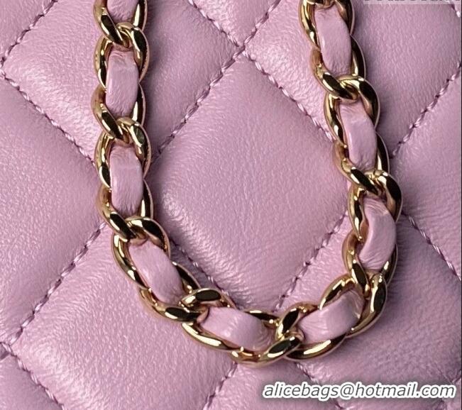 Promotional Chanel Lambskin Clutch with Chain AP4000 Purple 2024