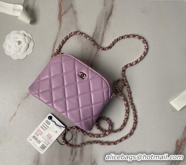 Promotional Chanel Lambskin Clutch with Chain AP4000 Purple 2024