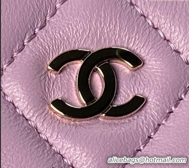 Promotional Chanel Lambskin Clutch with Chain AP4000 Purple 2024