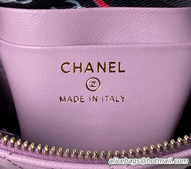 Promotional Chanel Lambskin Clutch with Chain AP4000 Purple 2024