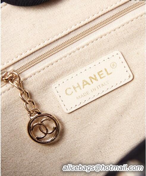 Good Taste Chanel Deauville Mixed Fibers & Calfskin Small Shopping Bag AS3257 Black/Grey 2024