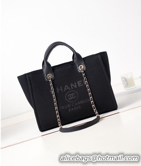 Good Taste Chanel Deauville Mixed Fibers & Calfskin Small Shopping Bag AS3257 Black/Grey 2024