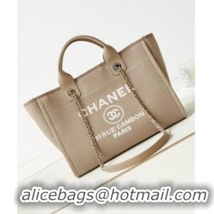 Unique Style Chanel Deauville Mixed Fibers & Calfskin Small Shopping Bag AS3257 Beige/White 2024