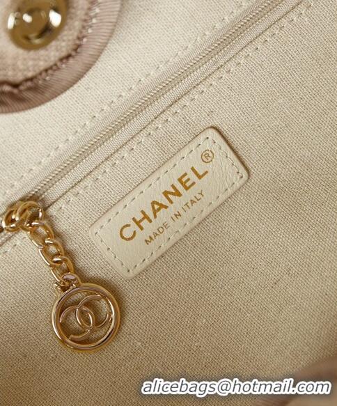 Unique Style Chanel Deauville Mixed Fibers & Calfskin Small Shopping Bag AS3257 Beige/White 2024