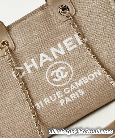 Unique Style Chanel Deauville Mixed Fibers & Calfskin Small Shopping Bag AS3257 Beige/White 2024