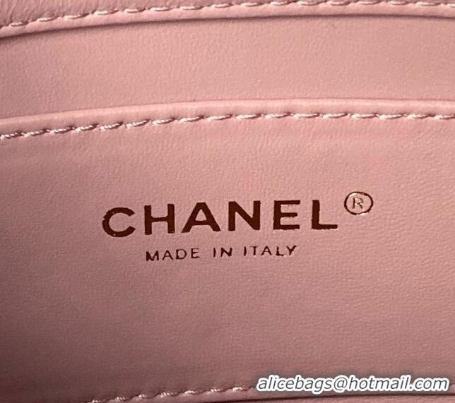 Reasonable Price Chanel Shiny Lambskin Mini Flap Bag with Pearls AS4986 Light Pink 2024