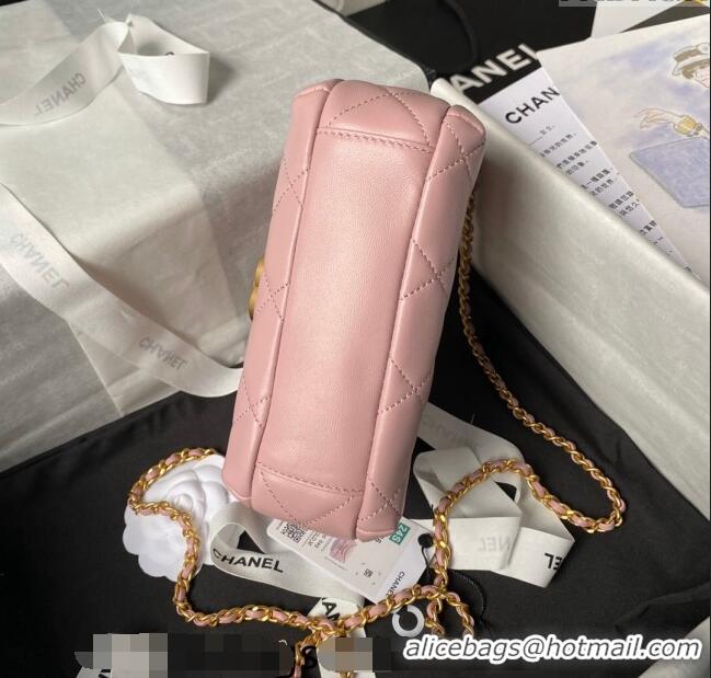 Reasonable Price Chanel Shiny Lambskin Mini Flap Bag with Pearls AS4986 Light Pink 2024