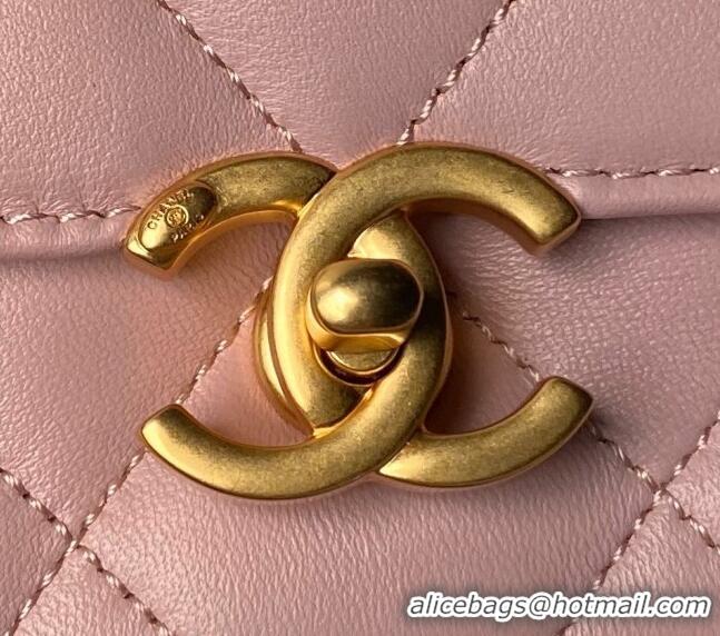 Reasonable Price Chanel Shiny Lambskin Mini Flap Bag with Pearls AS4986 Light Pink 2024