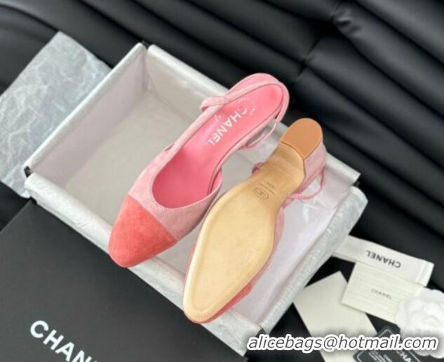 Popular Style Chanel Suede Slingbacks Pumps 6.5cm G31318 Pink 070901