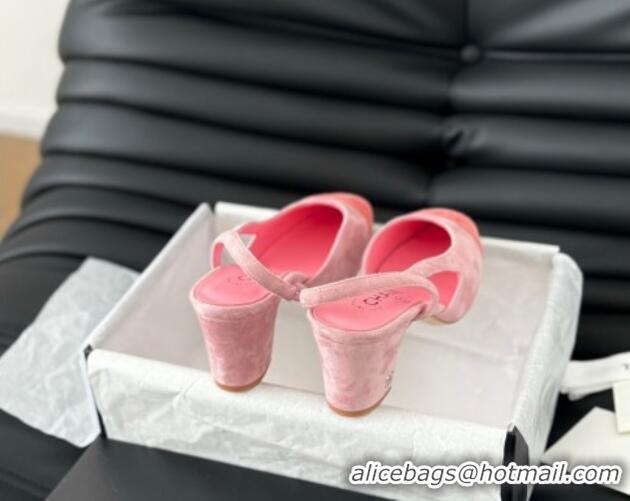 Popular Style Chanel Suede Slingbacks Pumps 6.5cm G31318 Pink 070901