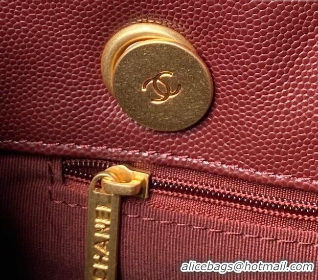 Promotional Chanel Grained Calfskin Small Shopping Bag AS4940 Dark Burgundy 2024