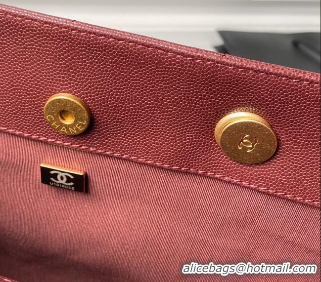 Promotional Chanel Grained Calfskin Small Shopping Bag AS4940 Dark Burgundy 2024