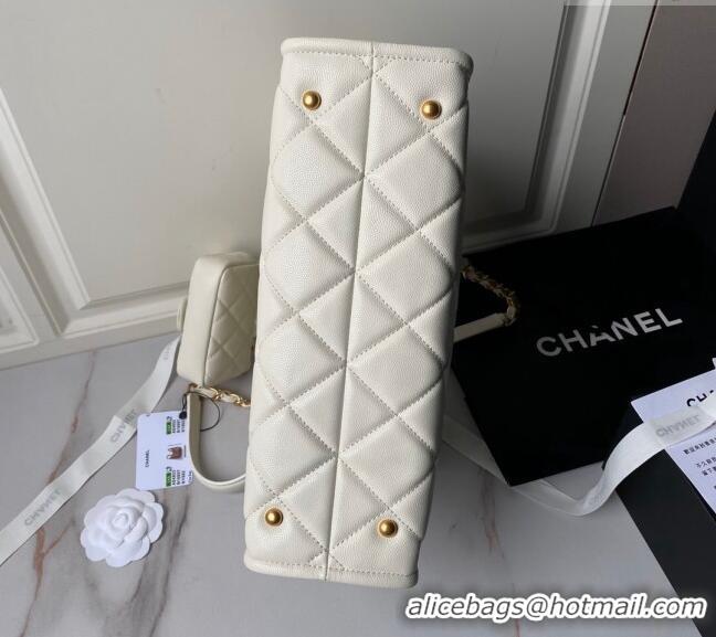 Buy Cheap Chanel Grained Calfskin Small Shopping Bag AS4940 White 2024