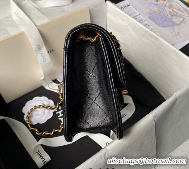 Free Shipping Chanel Lambskin Square Small Flap Bag AS3587 Black 2024