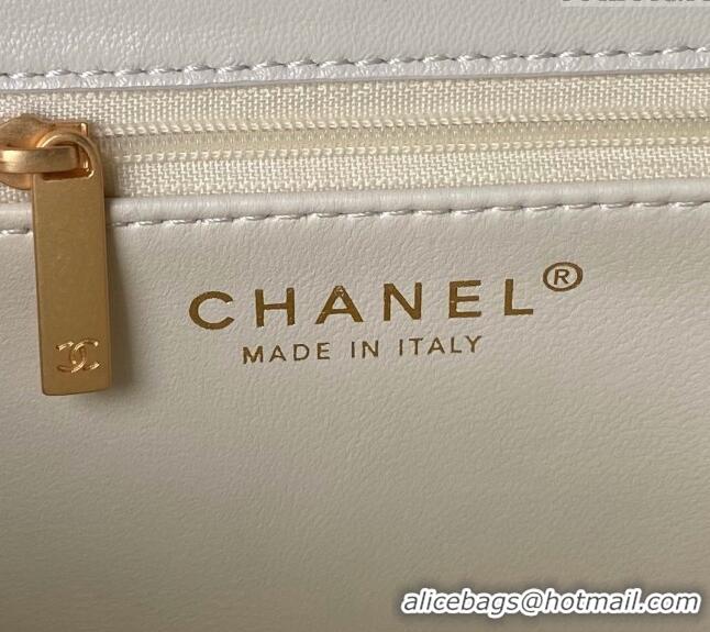 Famous Brand Chanel Lambskin Square Small Flap Bag AS3587 White 2024