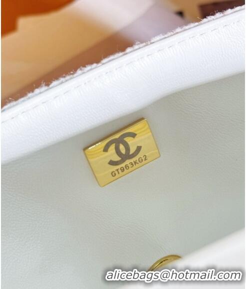 Top Quality Chanel Sequins Mini Classic Flap bag A69900 White 2024