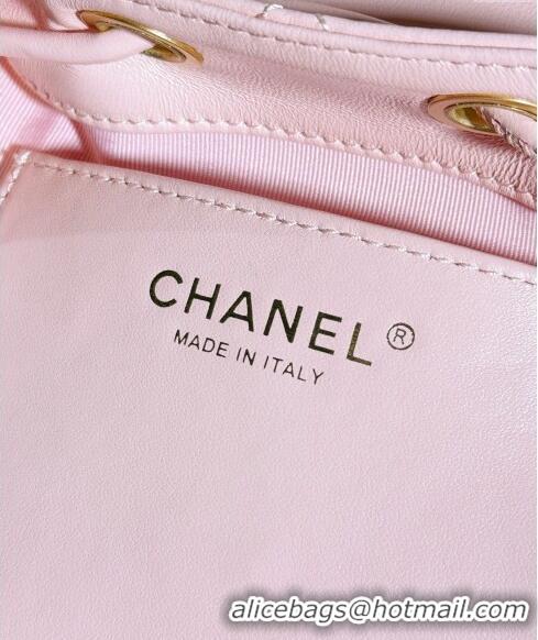 Super Quality Chanel Lambskin Backpack Bag AS4866 Light Pink 2024