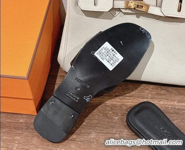 Good Quality Hermes Idioma Flat Slide Sandals in Calfskin with 