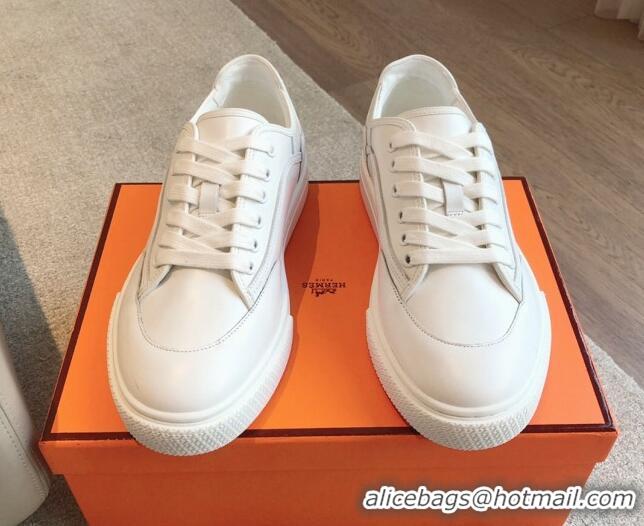 Unique Style Hermes Get Low-top Sneakers in White Calfskin with 