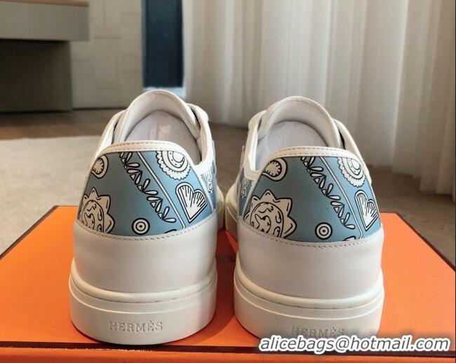 Purchase Hermes Get Low-top Sneakers in Blue Printed Calfskin 606010