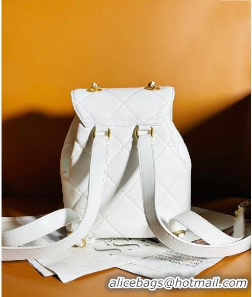 Good Product Chanel Lambskin Backpack Bag AS4866 White 2024