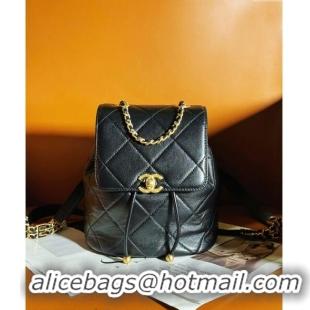 Top Quality Chanel Lambskin Backpack Bag AS4866 Black 2024