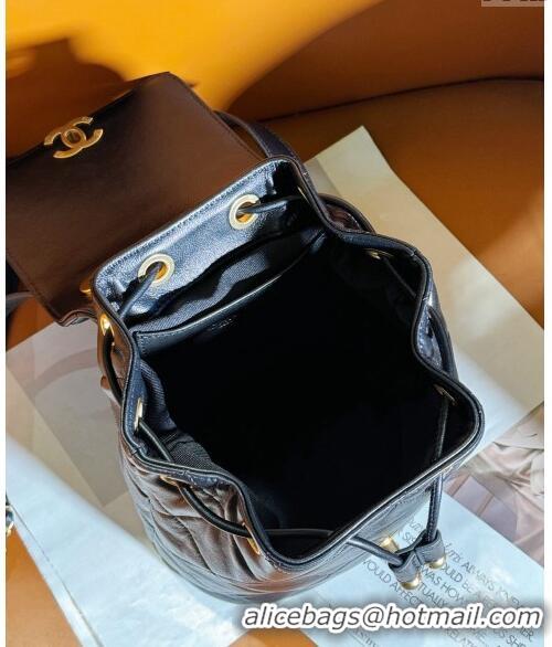 Top Quality Chanel Lambskin Backpack Bag AS4866 Black 2024