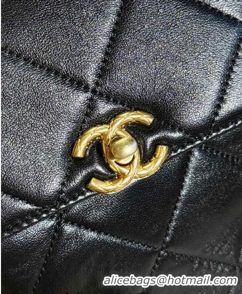 Top Quality Chanel Lambskin Backpack Bag AS4866 Black 2024