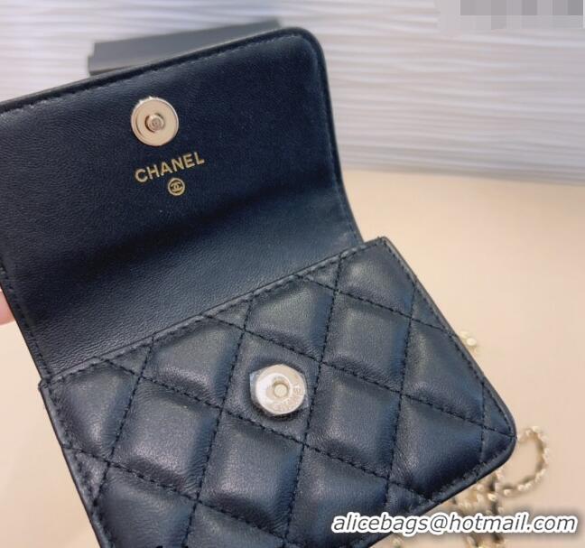 Unique Grade Chanel Lambskin Chain Mini Belt Bag 0708 Black 2024