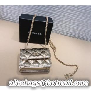 Famous Brand Chanel Lambskin Chain Mini Belt Bag 0708 Gold 2024