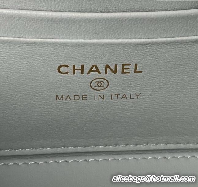 Traditional Specials Chanel Lambskin Vanity Case Clutch with Chain AP3799 Light Grey 2024