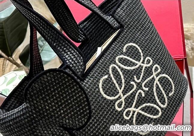 Grade Cheapest Loewe Elephant Straw Tote Bag 0709 Black 2024