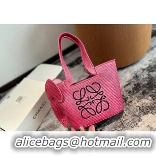 Famous Brand Loewe Elephant Straw Tote Bag 0709 Pink 2024