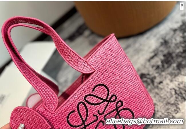 Famous Brand Loewe Elephant Straw Tote Bag 0709 Pink 2024