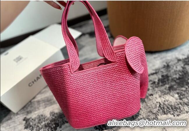 Famous Brand Loewe Elephant Straw Tote Bag 0709 Pink 2024