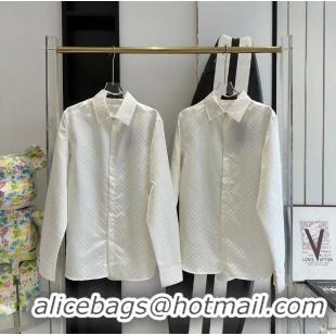 Super Quality Louis Vuitton Monogram Long-Sleeved Silk Shirt 1AFJUD