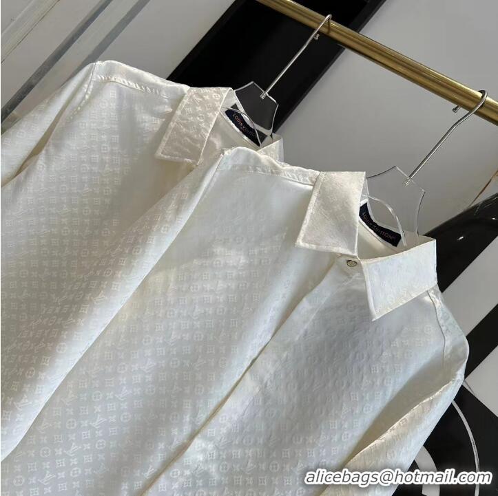 Super Quality Louis Vuitton Monogram Long-Sleeved Silk Shirt 1AFJUD