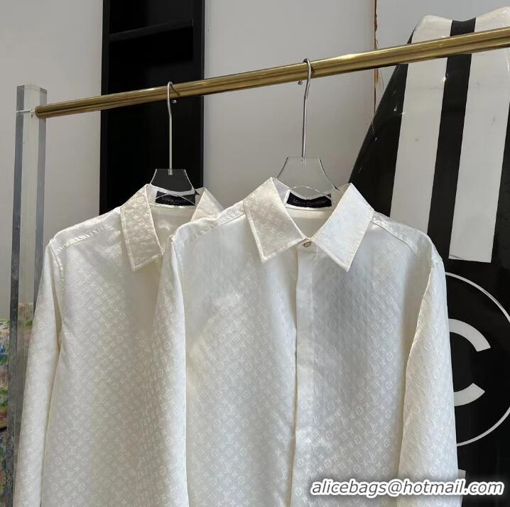 Super Quality Louis Vuitton Monogram Long-Sleeved Silk Shirt 1AFJUD