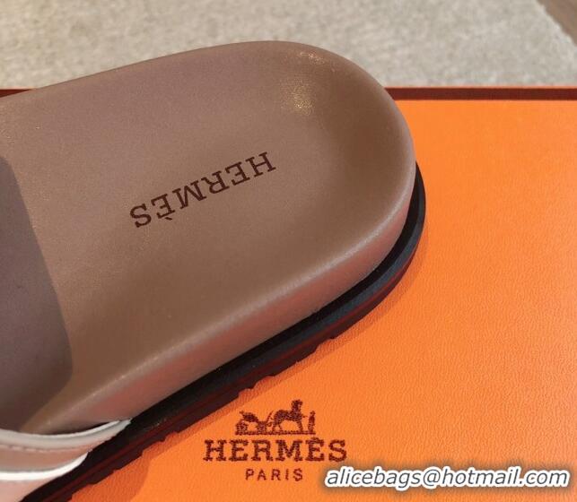 Hot Style Hermes Empire Thong Slide Sandal in Calfskin with Kelly Buckle Grey 703012