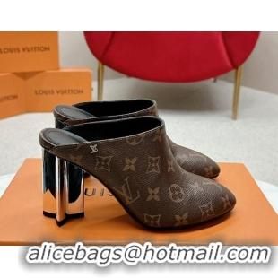 Charming Louis Vuitton Silhouette Closed Heel Mules 8.5cm in Monogram Canvas 703072