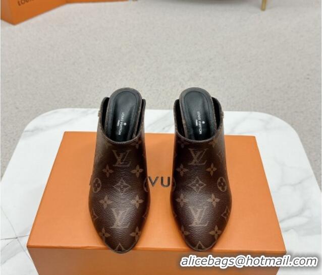 Charming Louis Vuitton Silhouette Closed Heel Mules 8.5cm in Monogram Canvas 703072