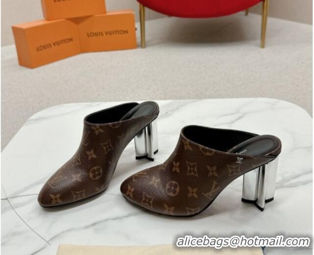 Charming Louis Vuitton Silhouette Closed Heel Mules 8.5cm in Monogram Canvas 703072