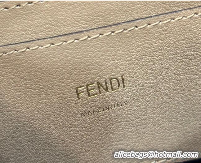 New Release Creation Fendi Baguette Pouch Chain Mini bag in 4096 Light Blue FF Denim Fabric 2024