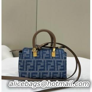 Classic Cheap Fendi By The Way Mini Mini bag in 4100 Light Blue FF Denim Fabric 2024