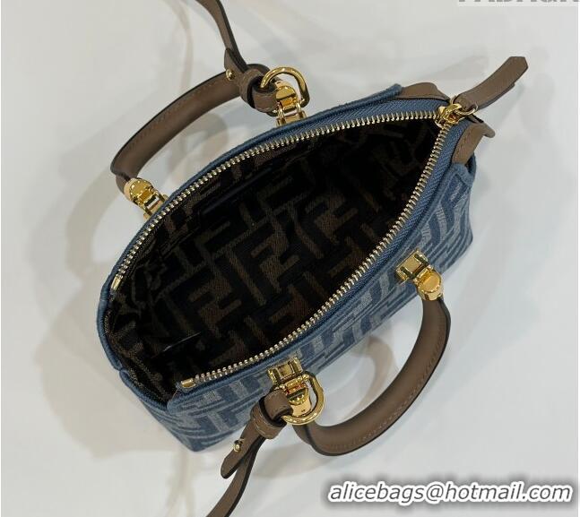 Classic Cheap Fendi By The Way Mini Mini bag in 4100 Light Blue FF Denim Fabric 2024