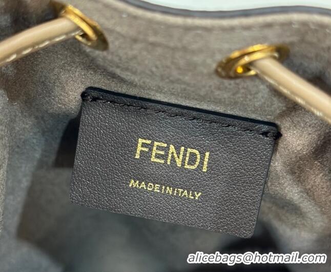 Discount Fendi Mon Tresor Mini Bucket bag in 4101 Light Blue FF Denim Fabric 2024